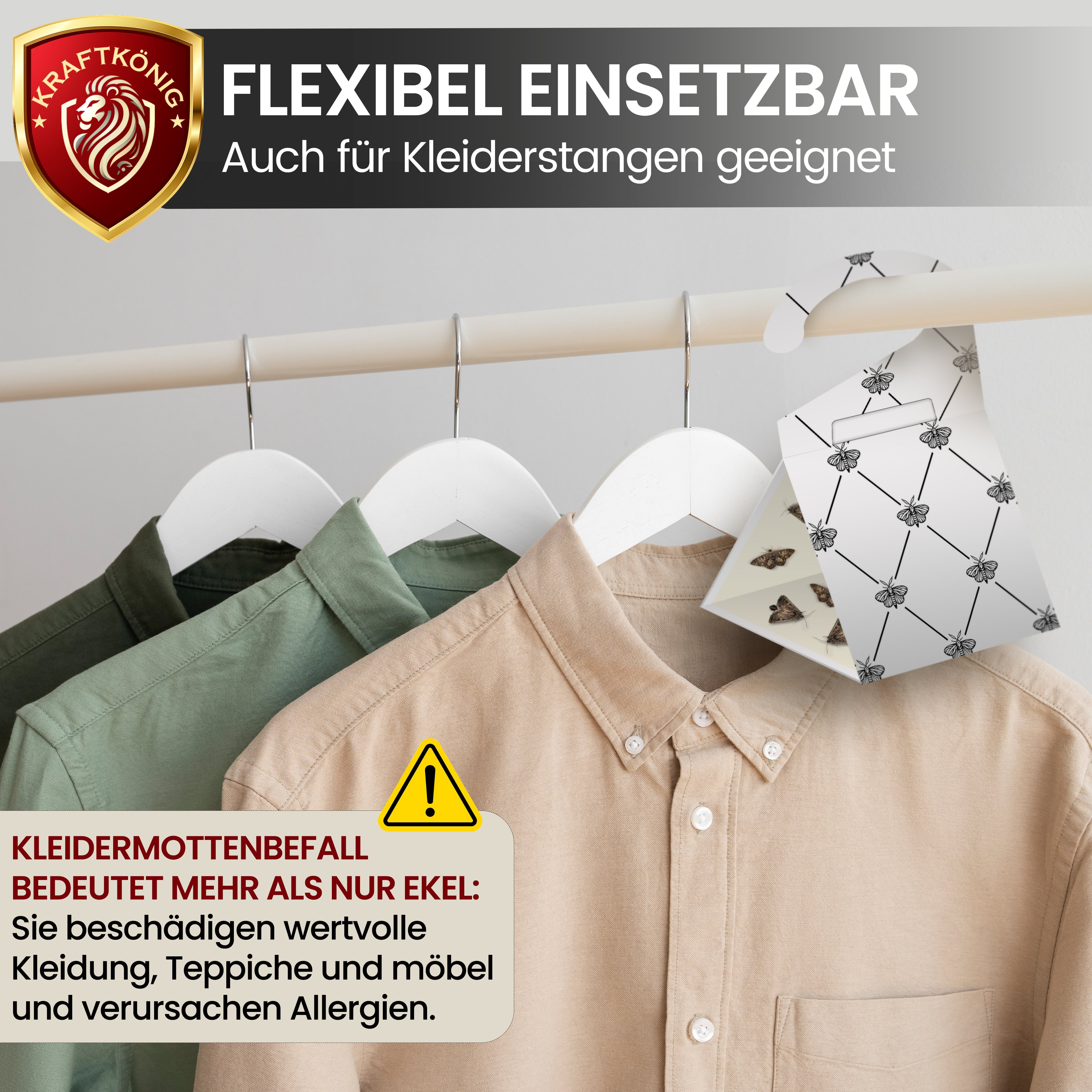 KRAFTKÖNIG Premium Kleidermottenfalle – 8 Stück