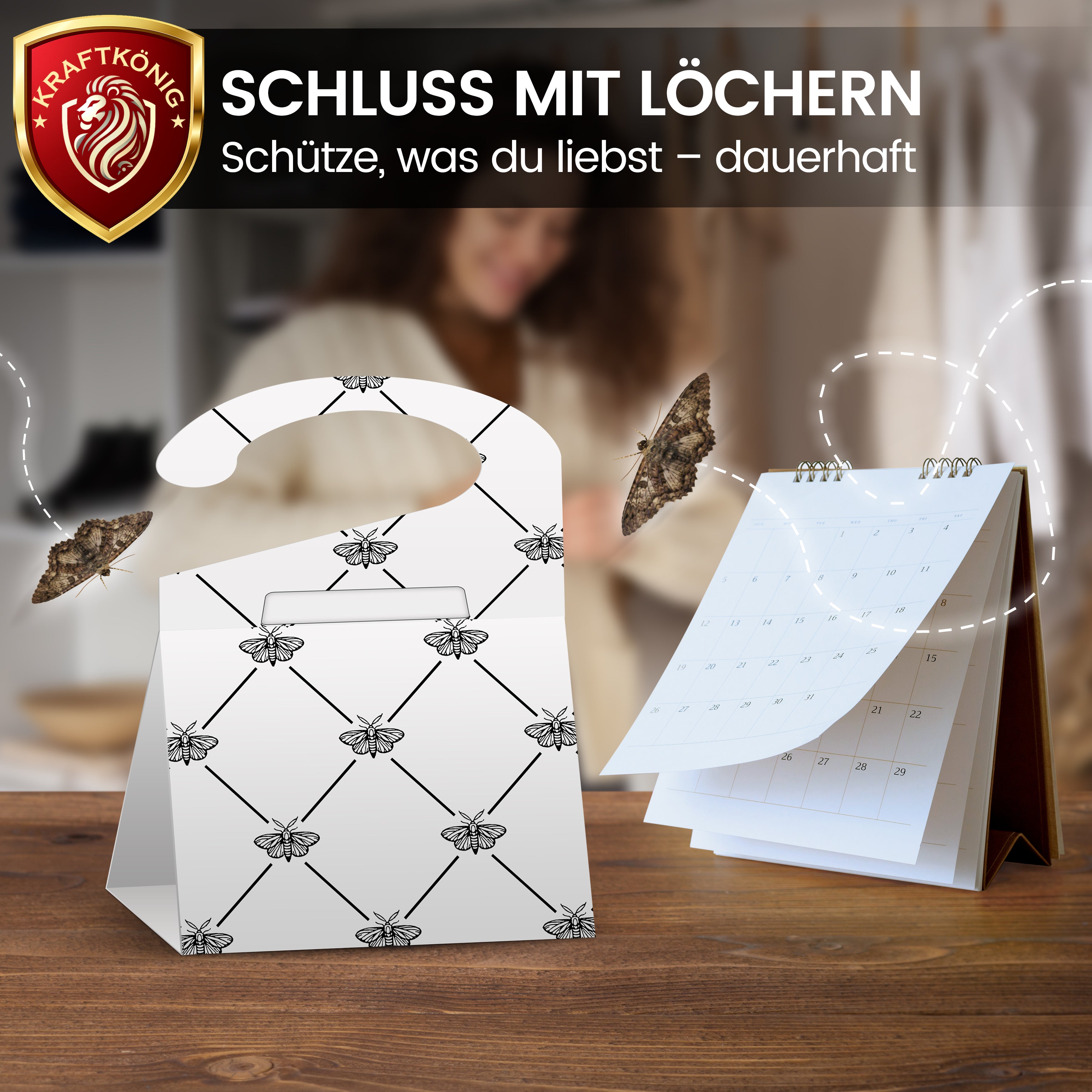 KRAFTKÖNIG Premium Kleidermottenfalle – 8 Stück