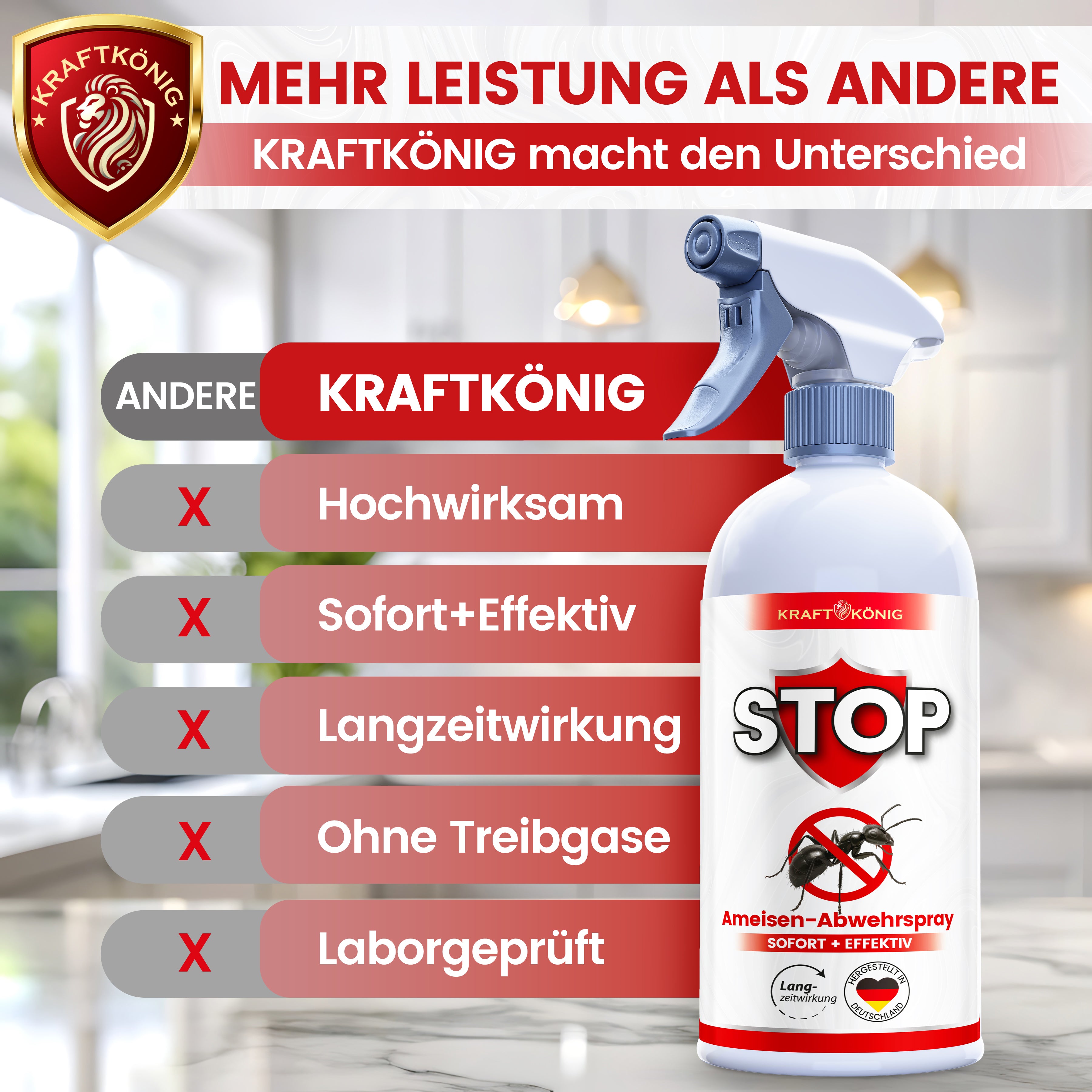 KRAFTKÖNIG Premium Ameisenspray – 500ml