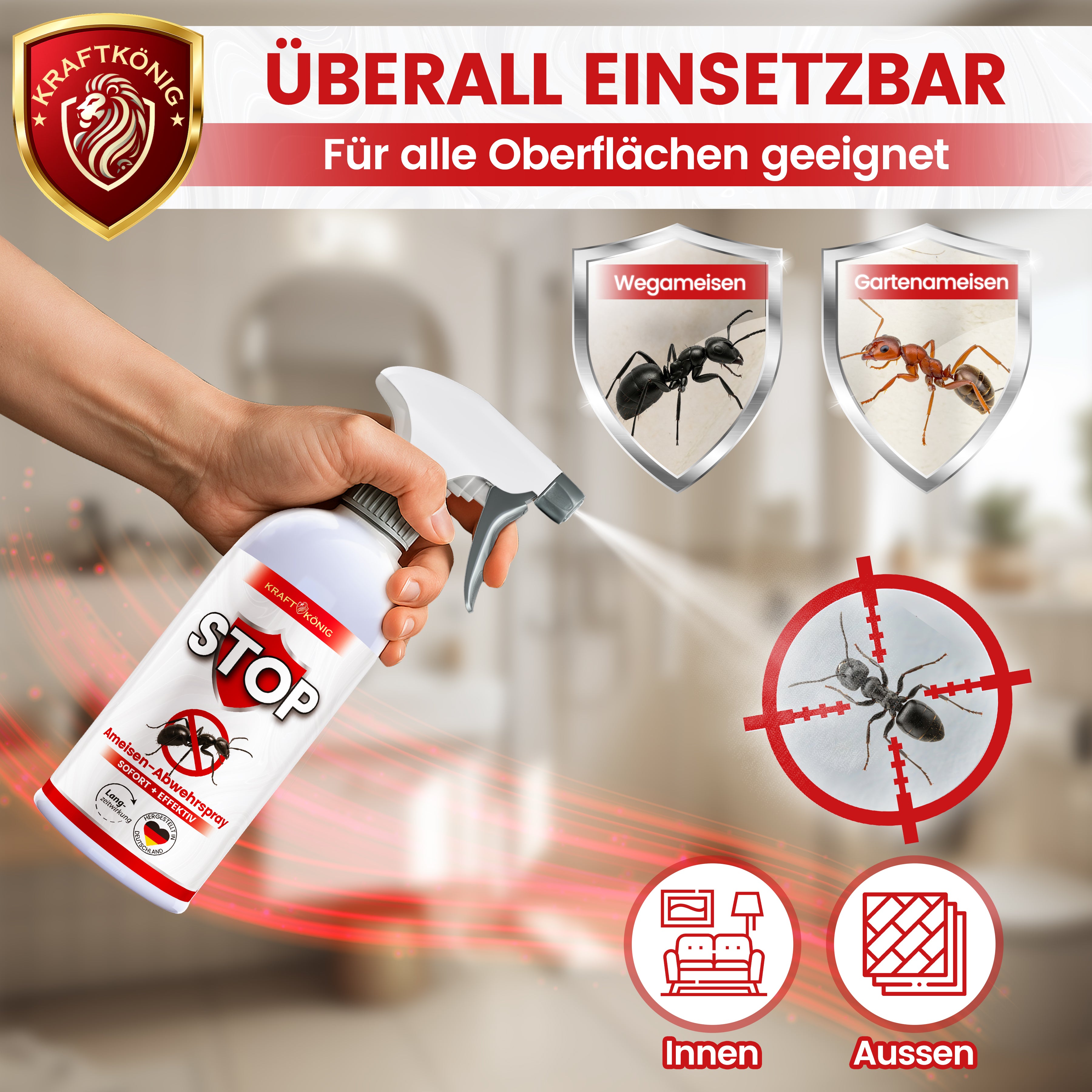 KRAFTKÖNIG Premium Ameisenspray – 500ml