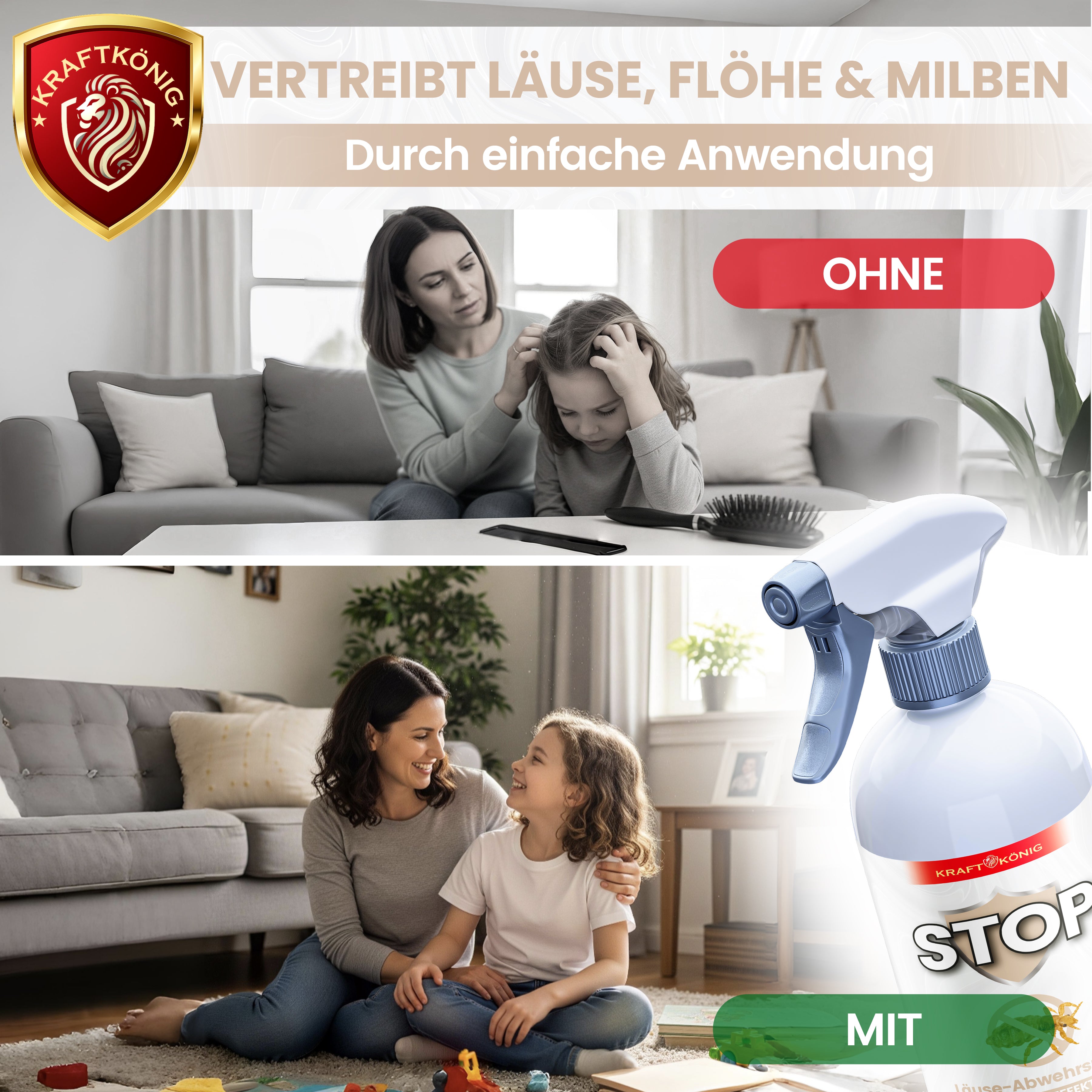 KRAFTKÖNIG Premium Läusespray – 500ml