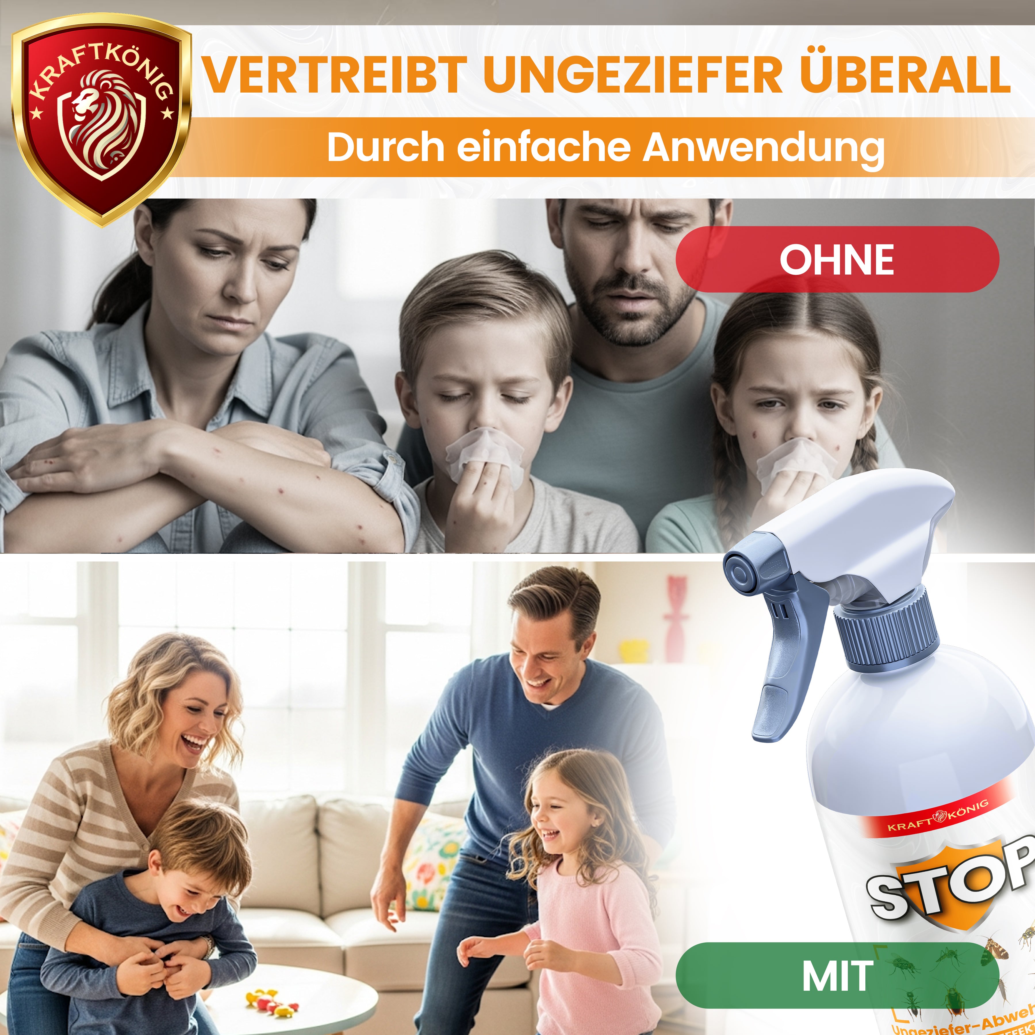 KRAFTKÖNIG Premium Ungeziefer Abwehrspray – 500ml