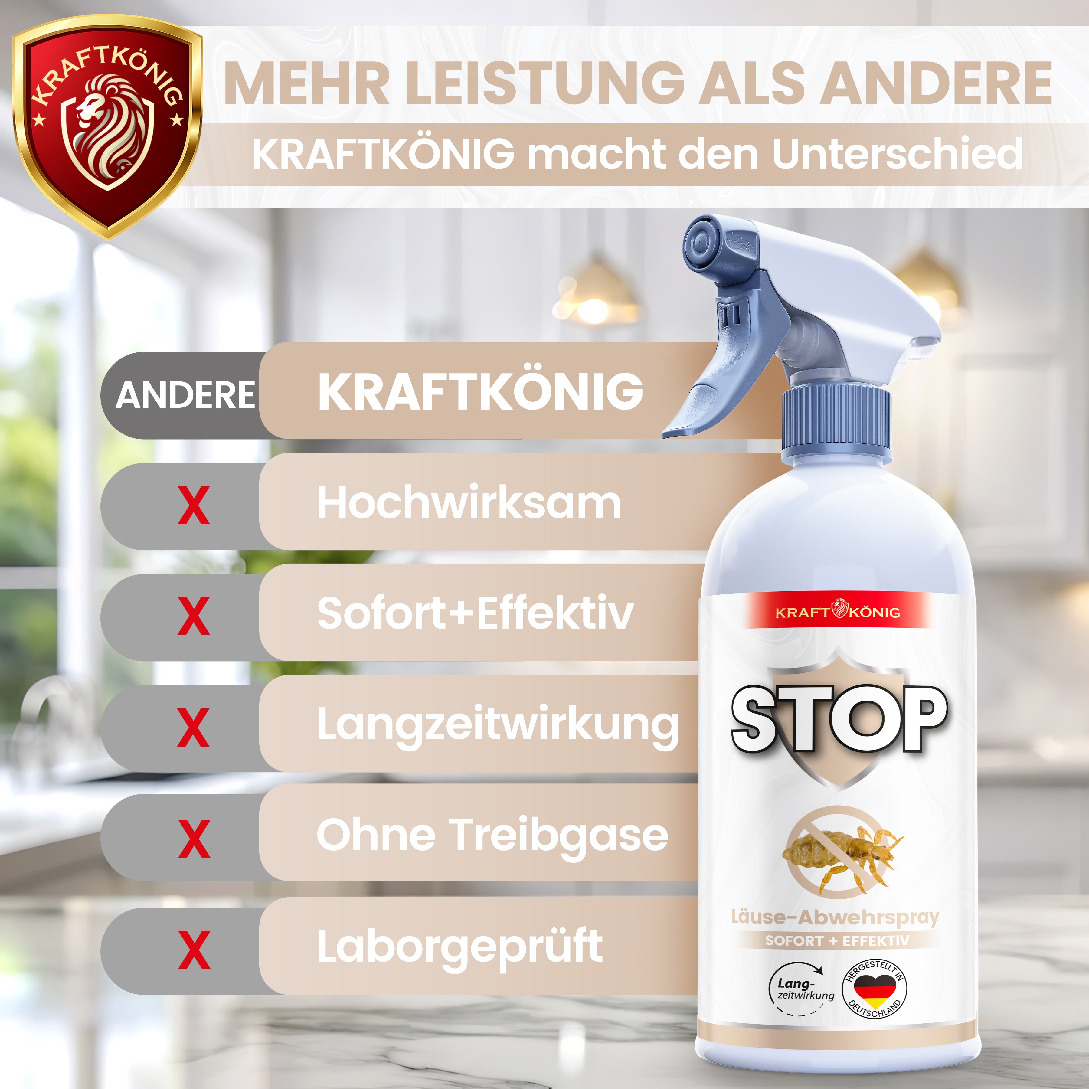 KRAFTKÖNIG Premium Läusespray – 500ml