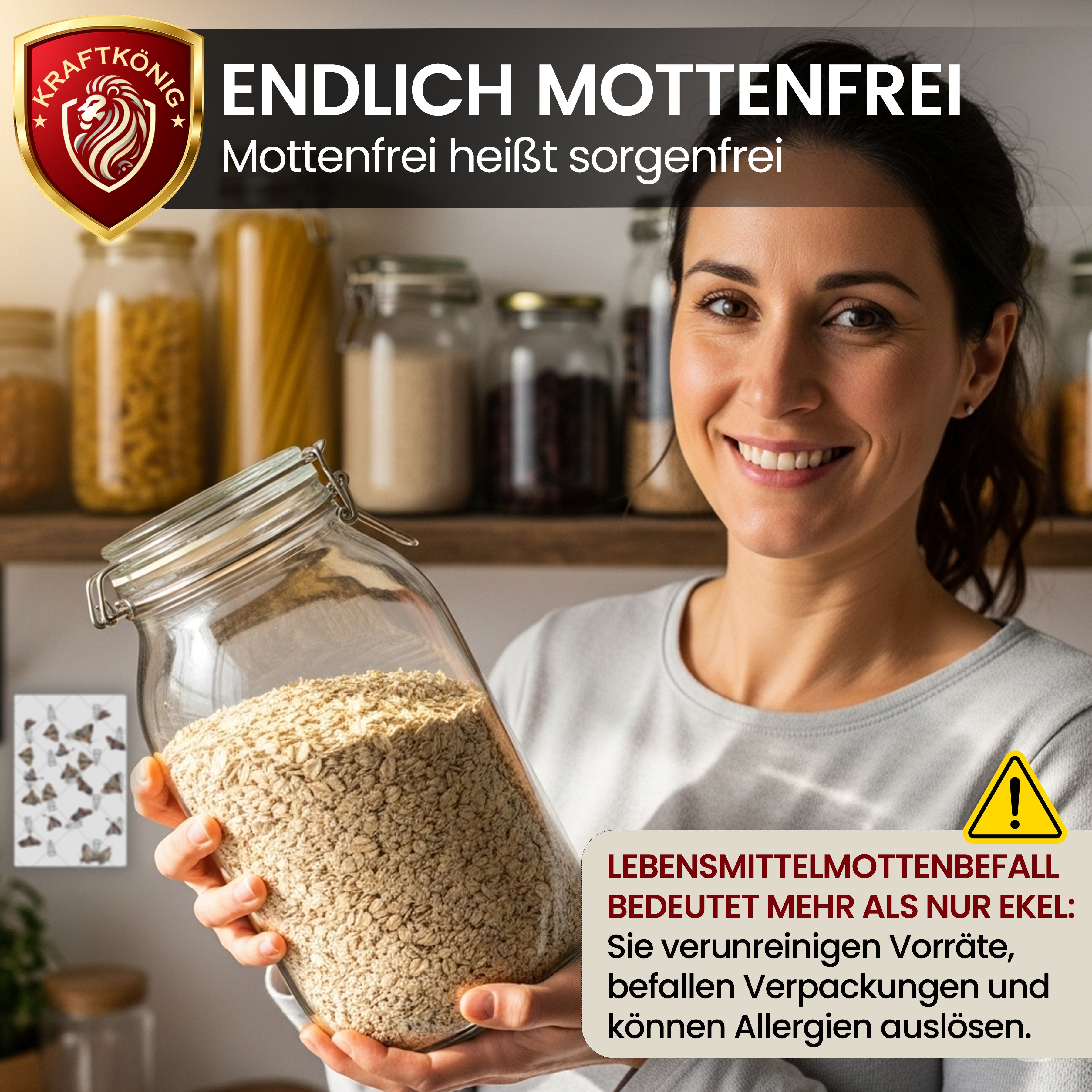 KRAFTKÖNIG Premium Lebensmittelmottenfalle – 10 Stück