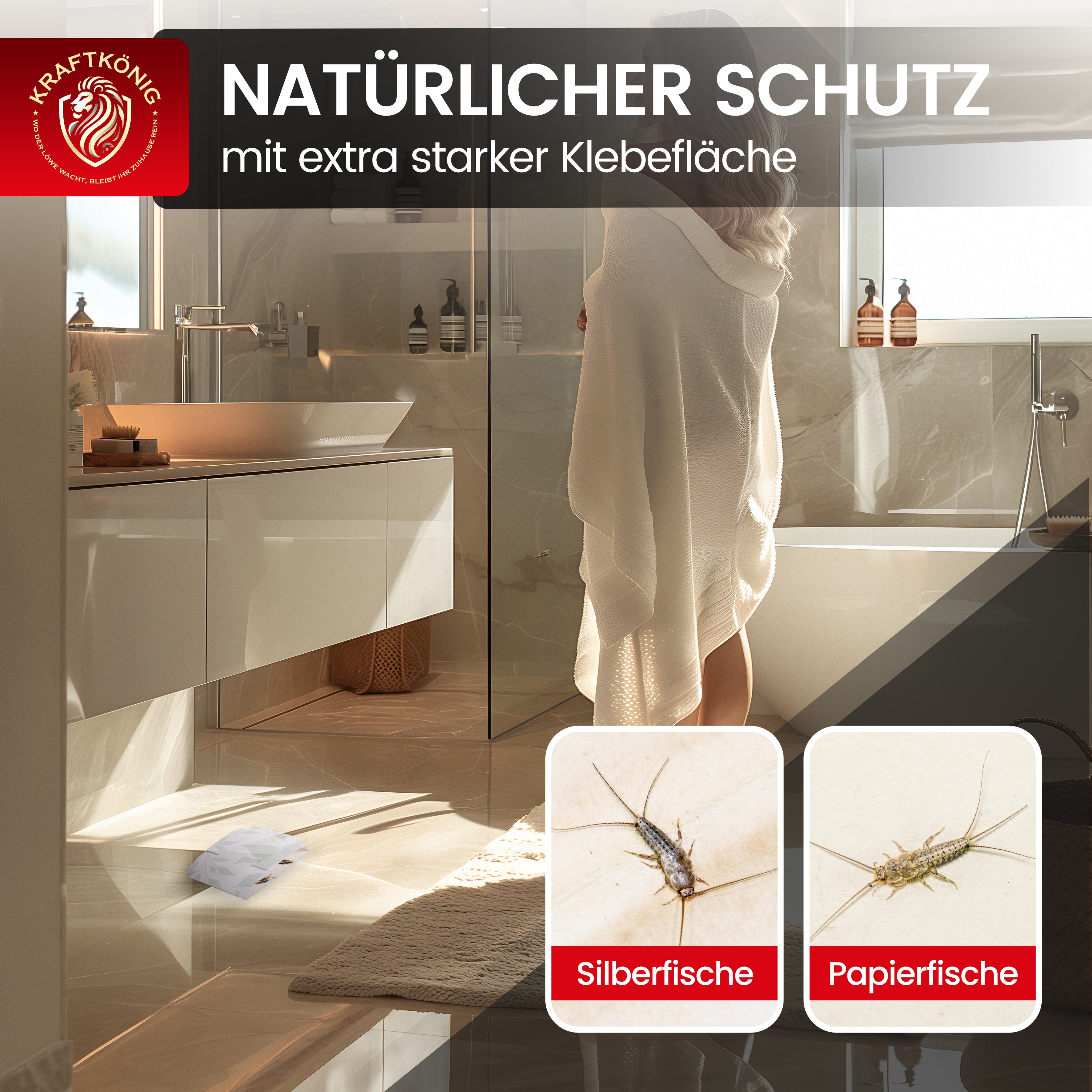 KRAFTKÖNIG Premium Silberfischfalle – 12 Stück