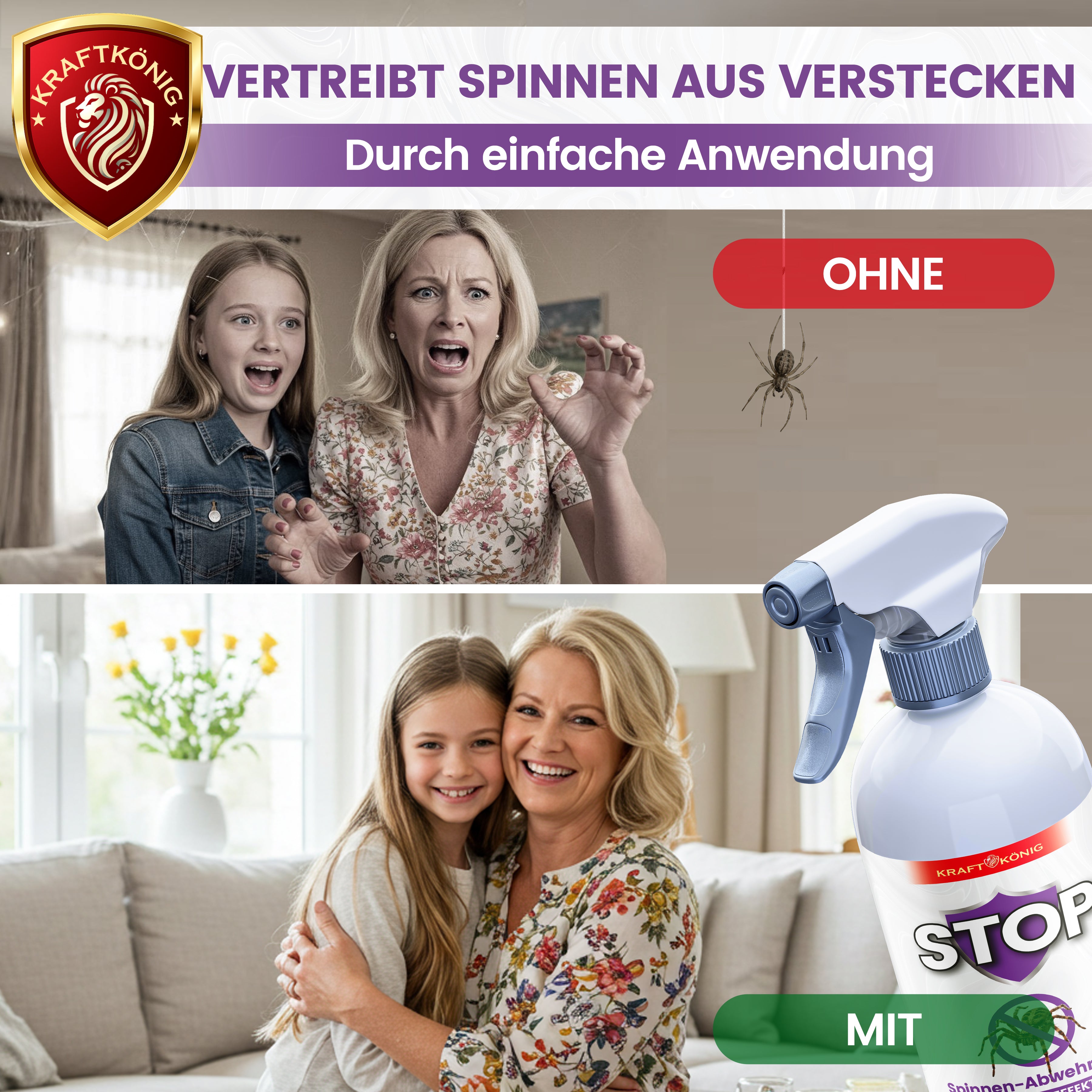 KRAFTKÖNIG Premium Spinnenspray – 500ml