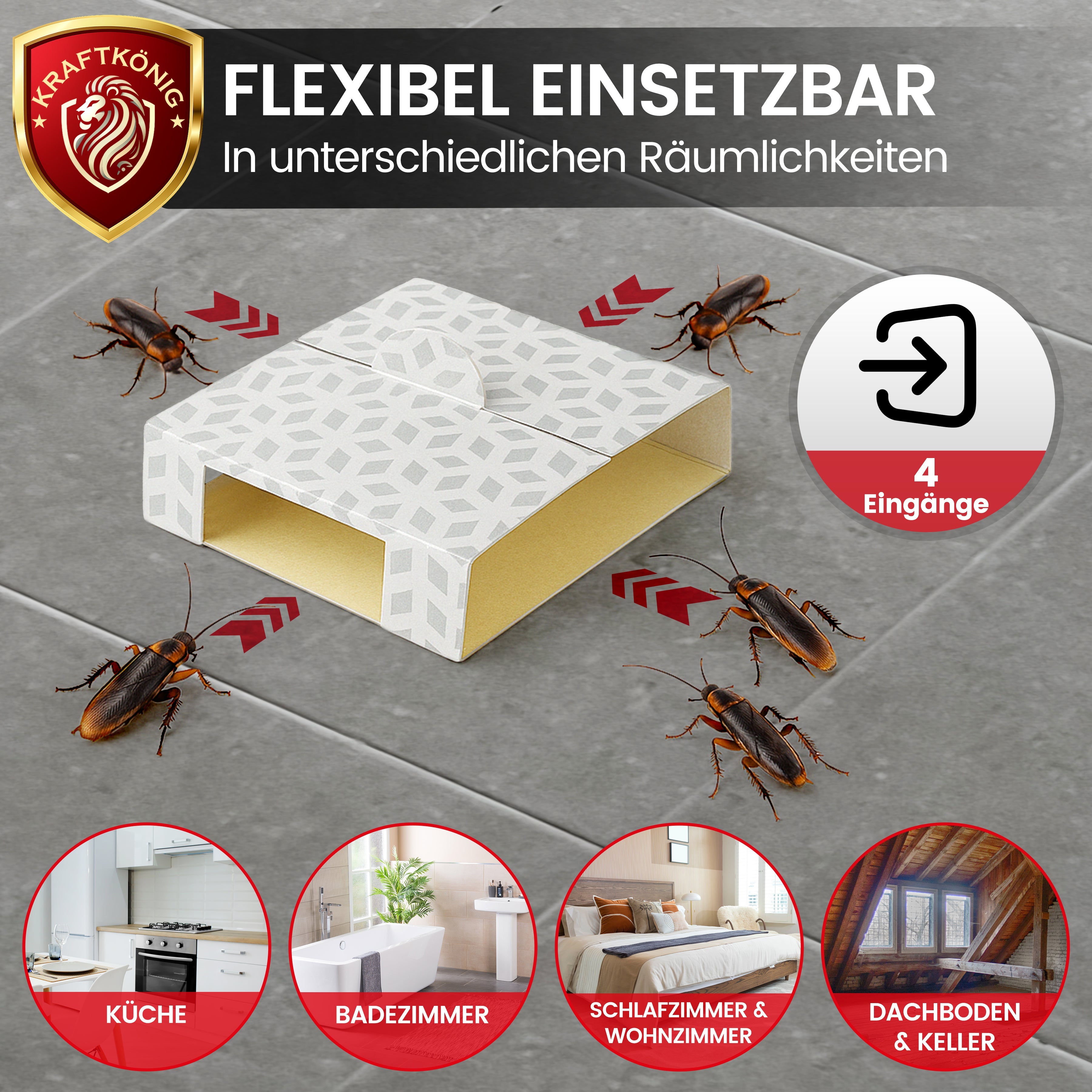 KRAFTKÖNIG Premium Schabenfalle – 12 Stück