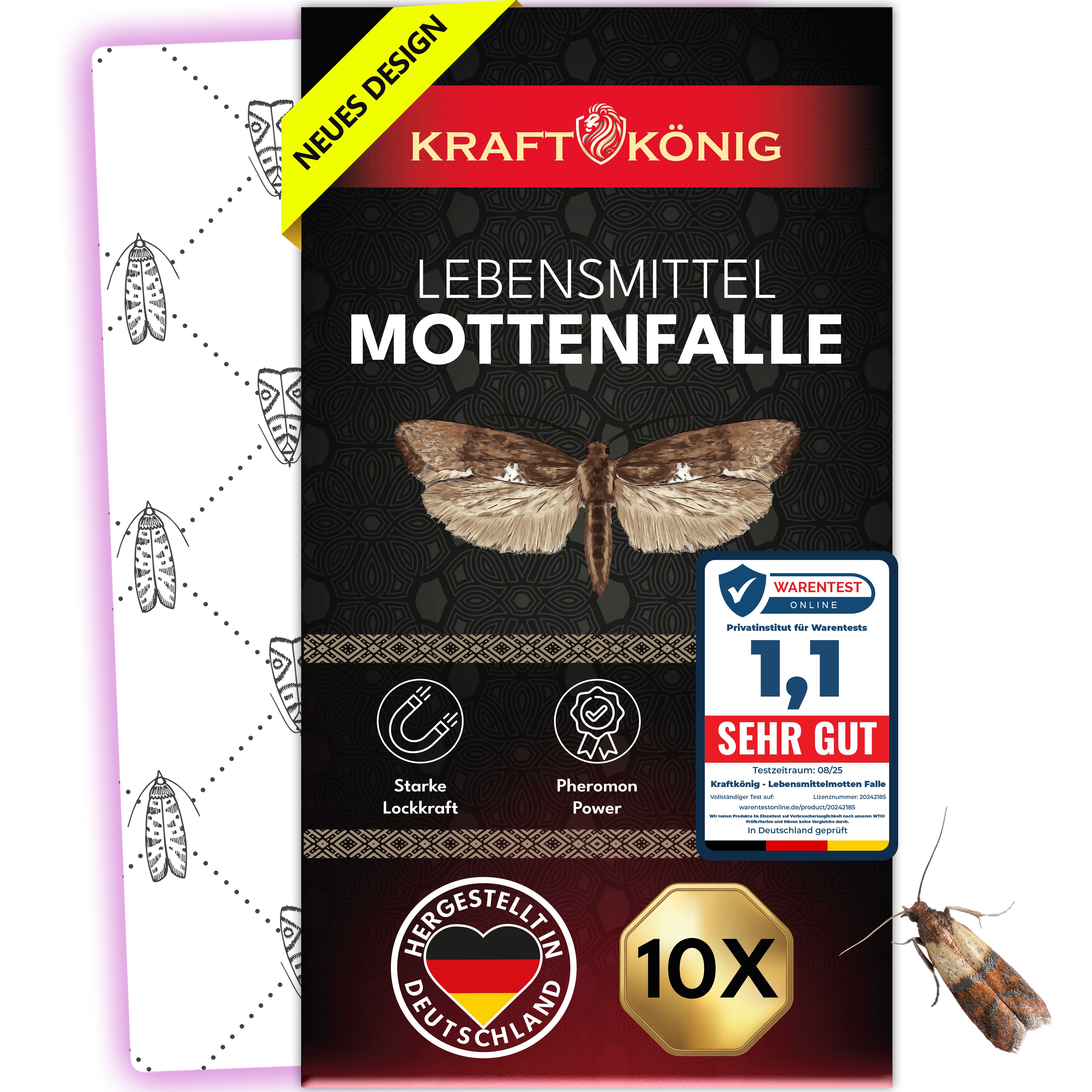 KRAFTKÖNIG Premium Lebensmittelmottenfalle – 10 Stück