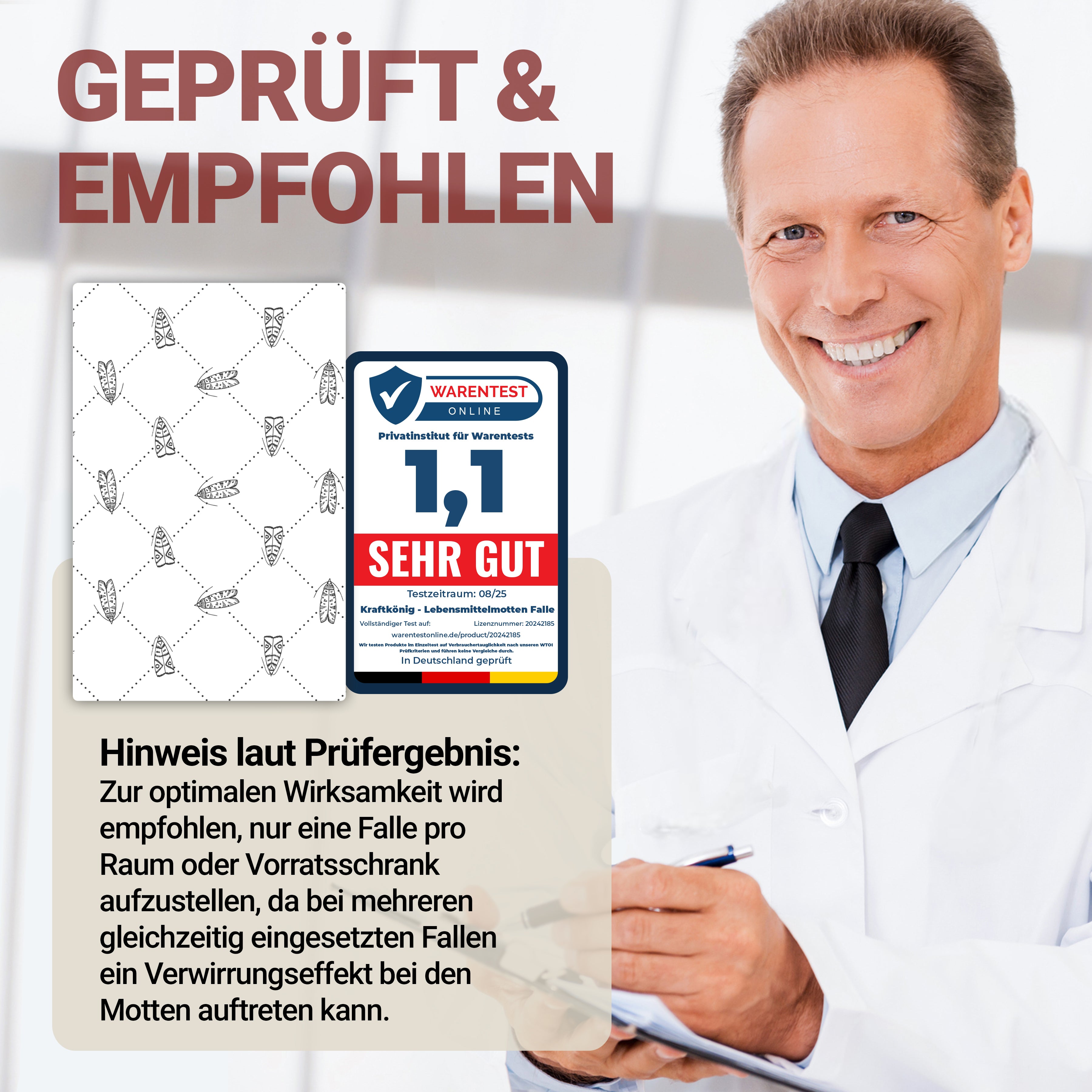 KRAFTKÖNIG Premium Lebensmittelmottenfalle – 10 Stück