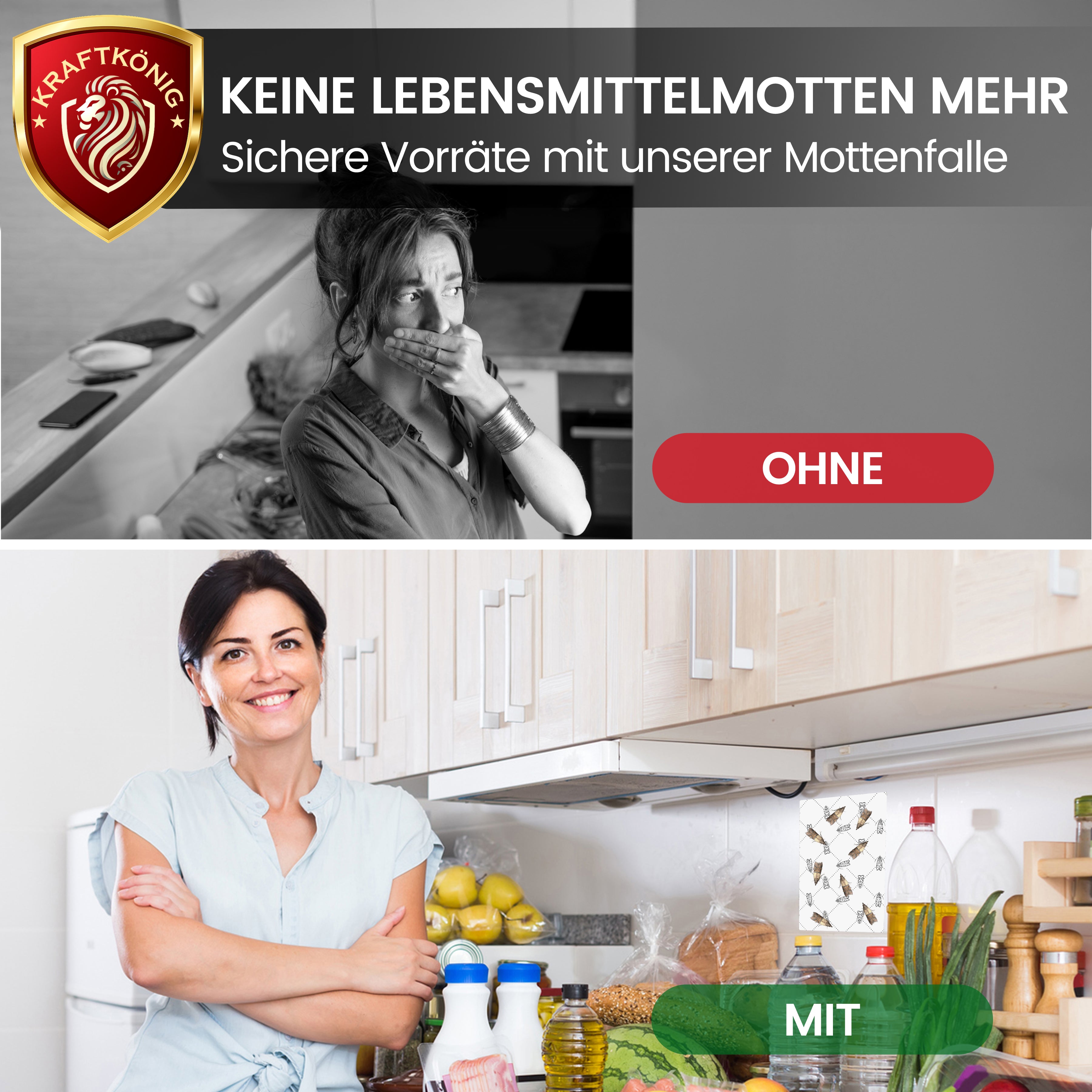 KRAFTKÖNIG Premium Lebensmittelmottenfalle – 10 Stück