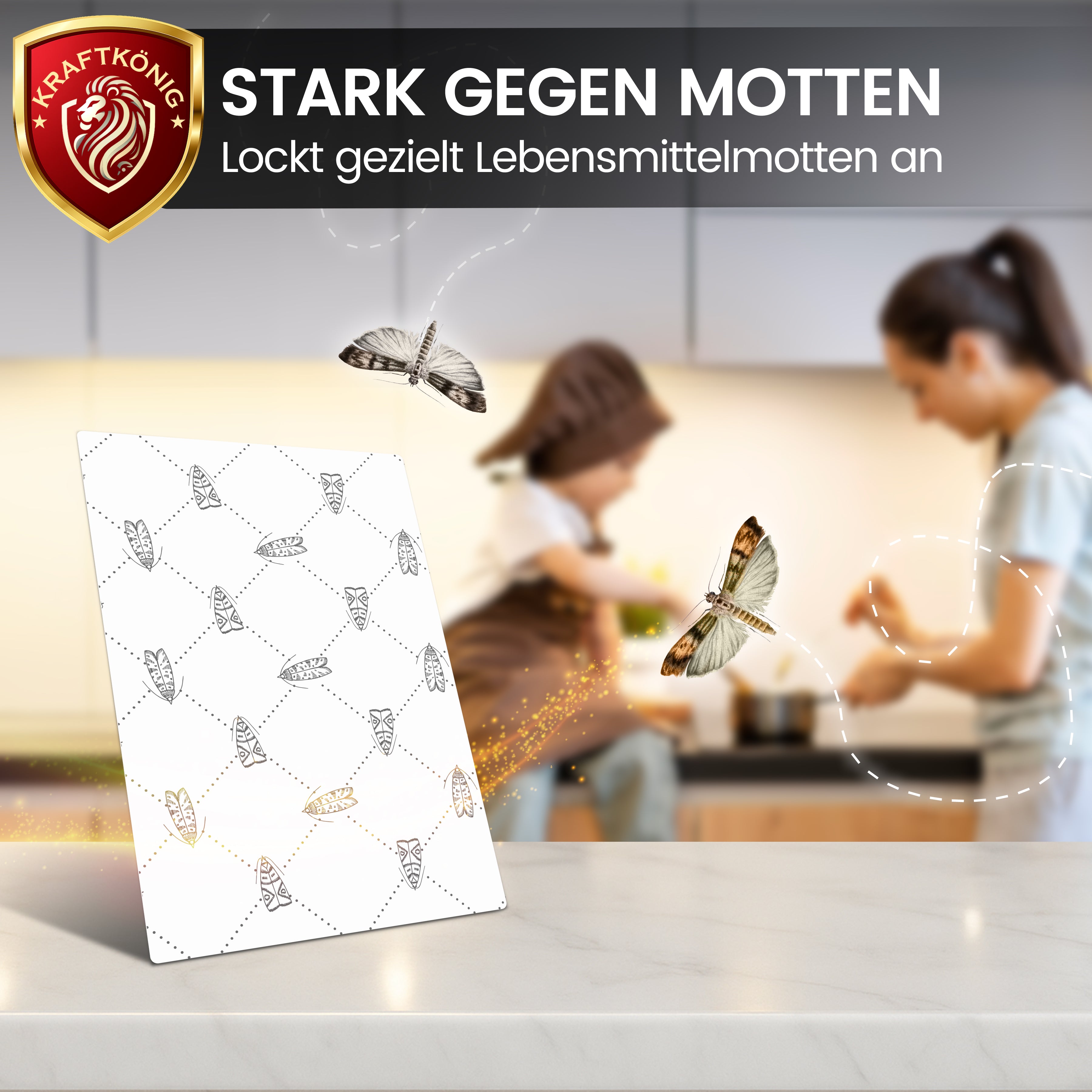 KRAFTKÖNIG Premium Lebensmittelmottenfalle – 10 Stück