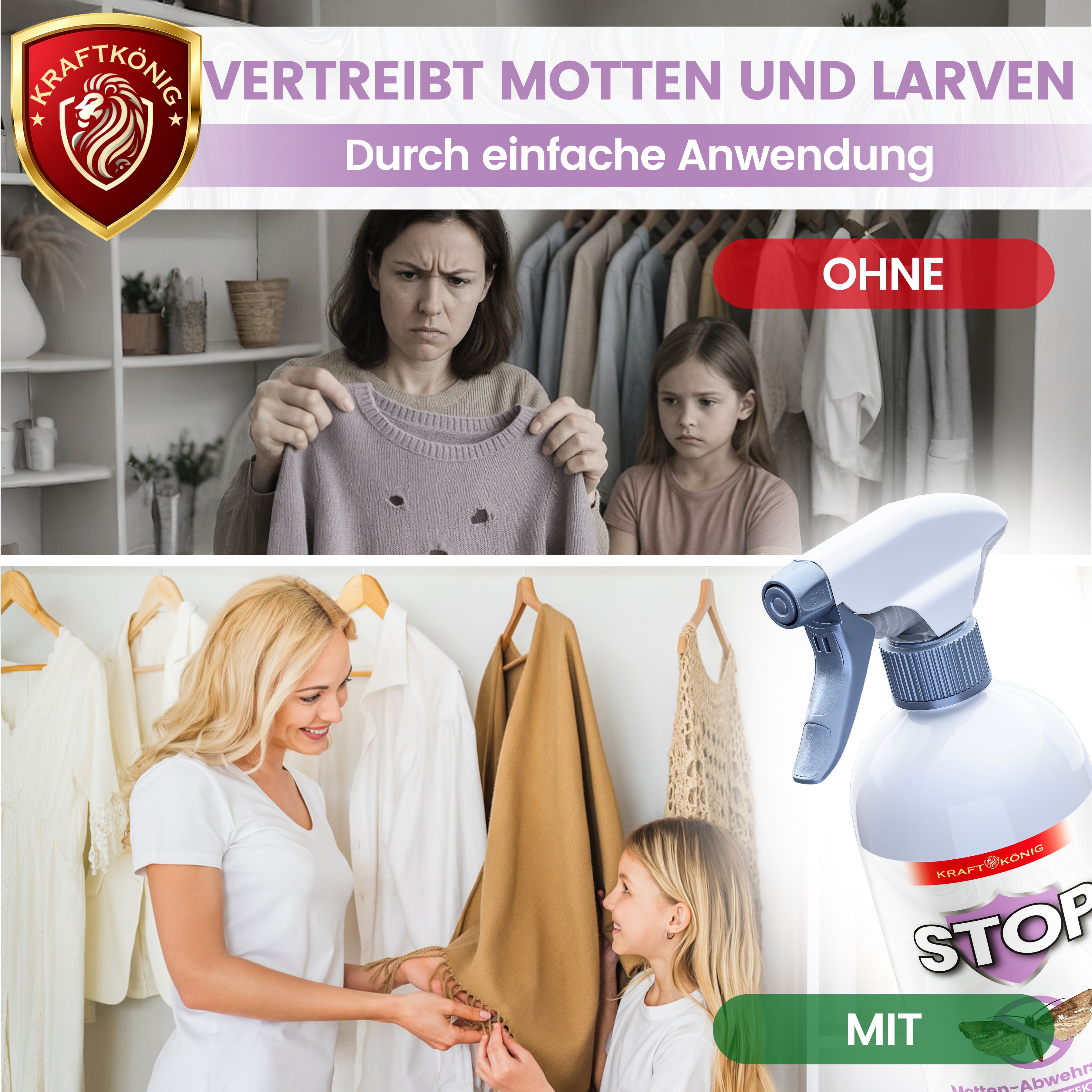 KRAFTKÖNIG Premium Mottenspray – 500ml