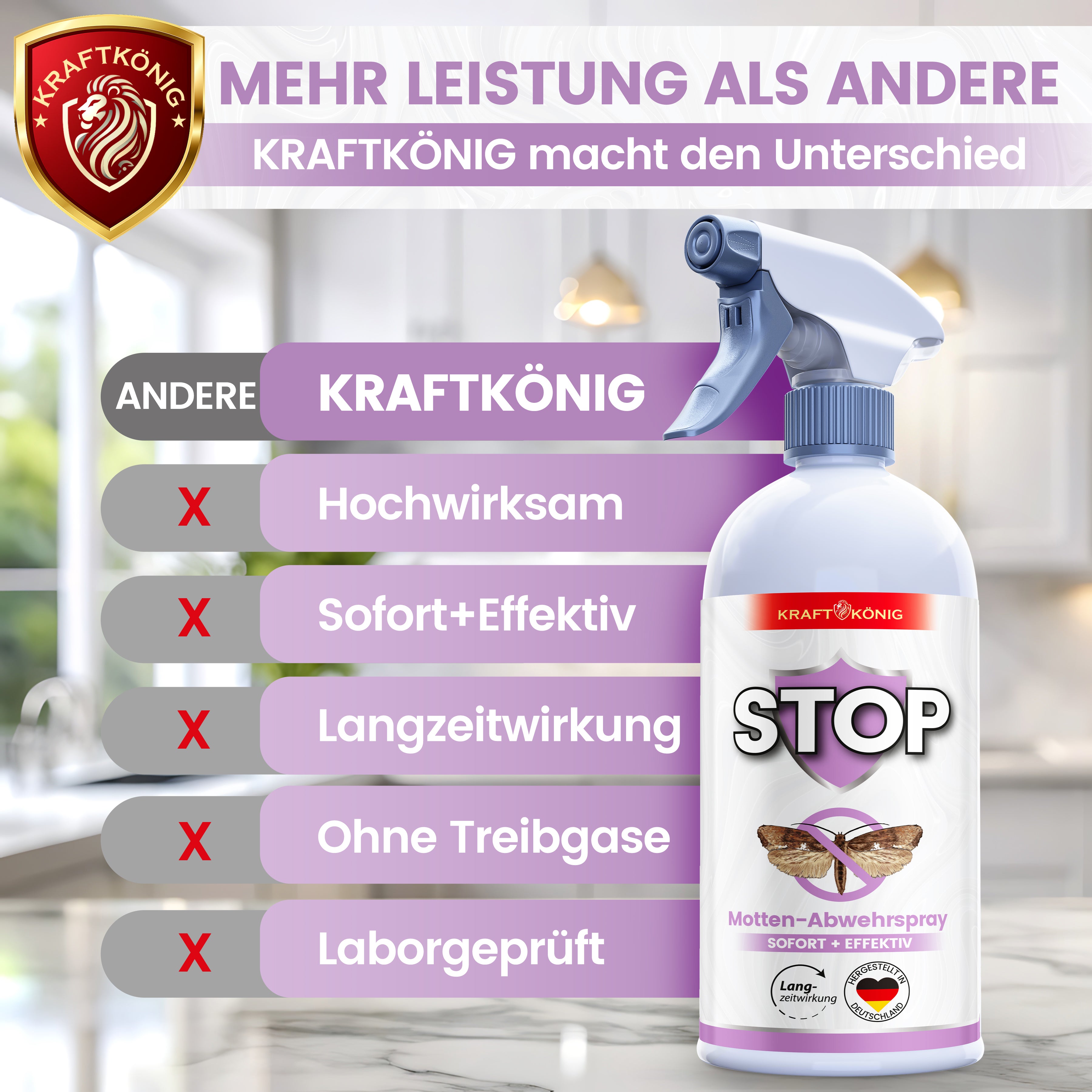 KRAFTKÖNIG Premium Mottenspray – 500ml