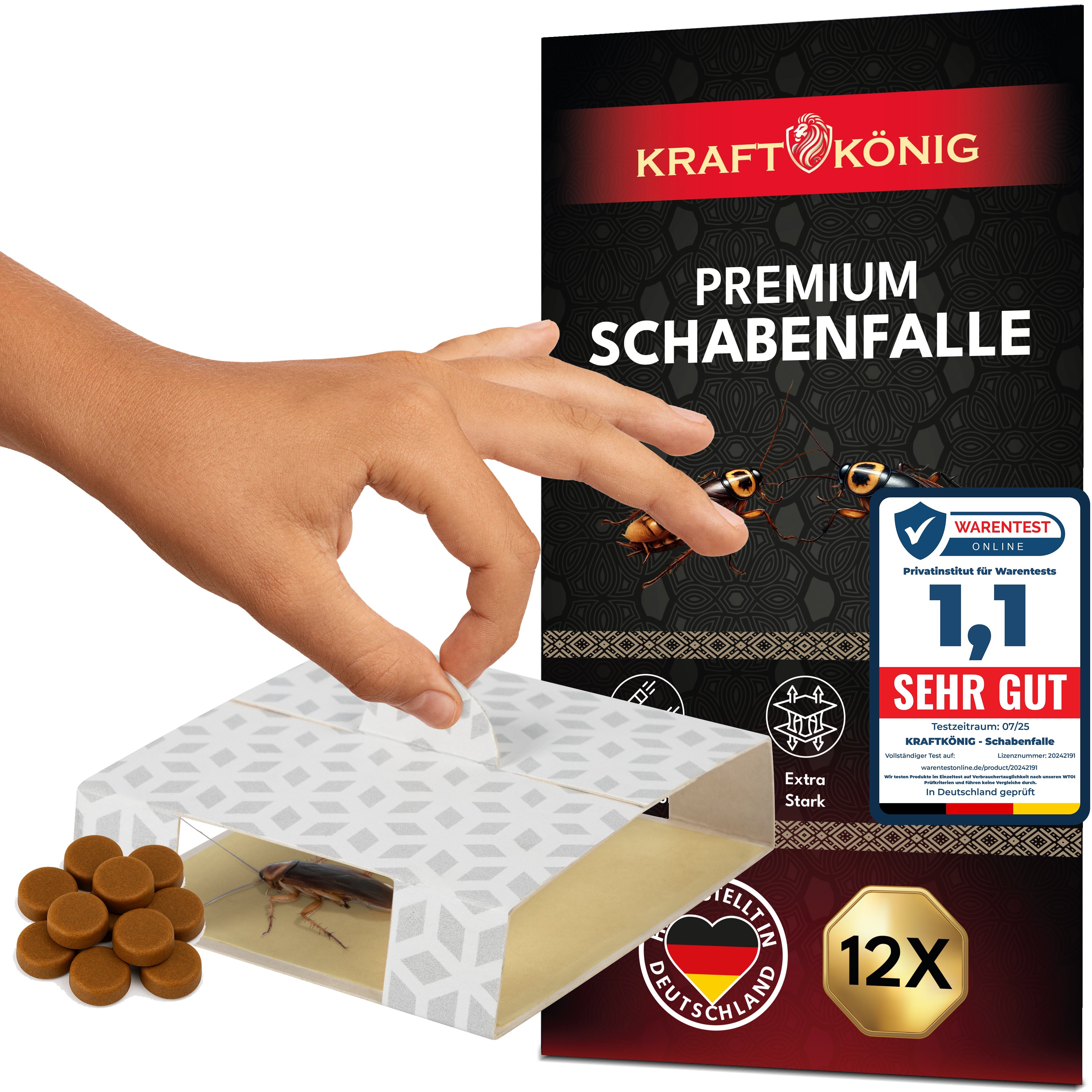 KRAFTKÖNIG Premium Schabenfalle – 12 Stück
