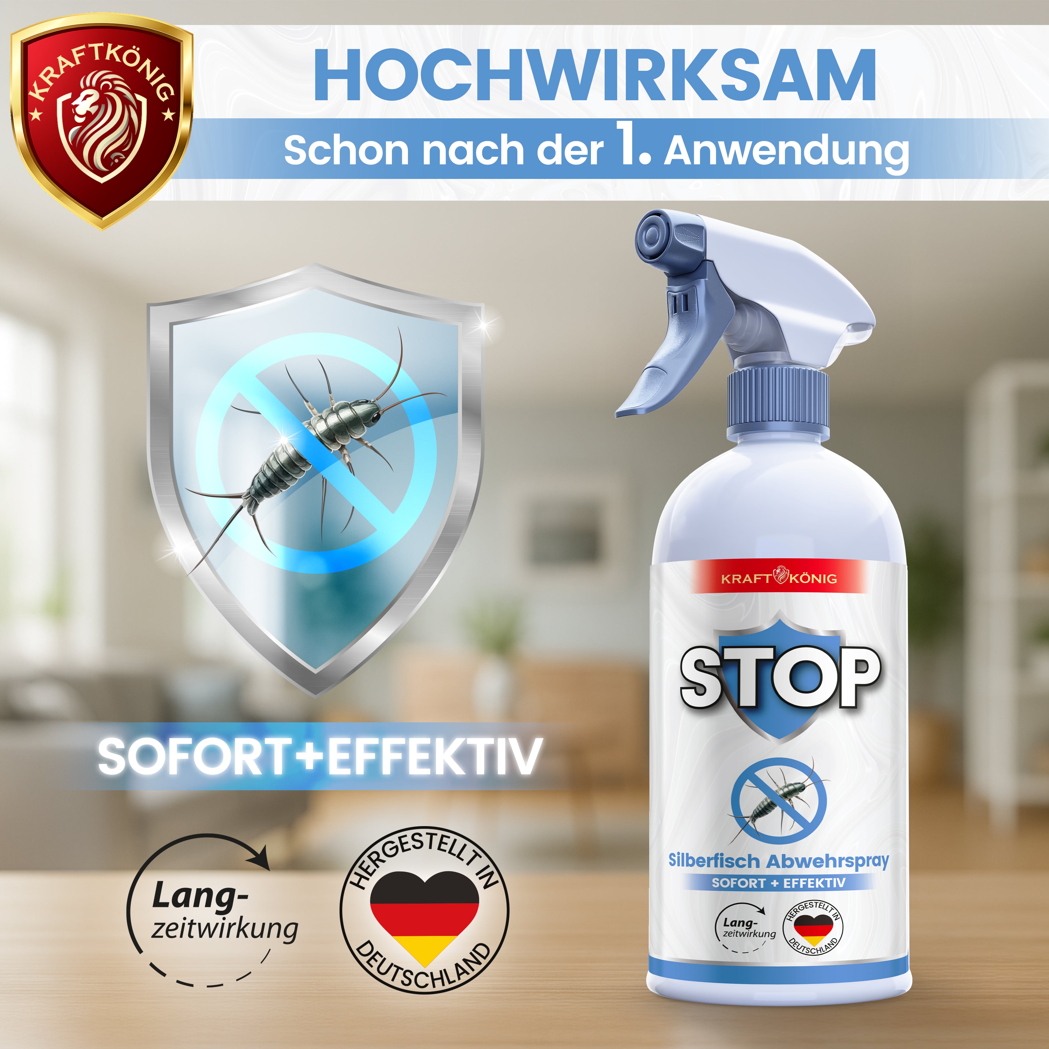 KRAFTKÖNIG Premium Silberfisch Spray – 500ml