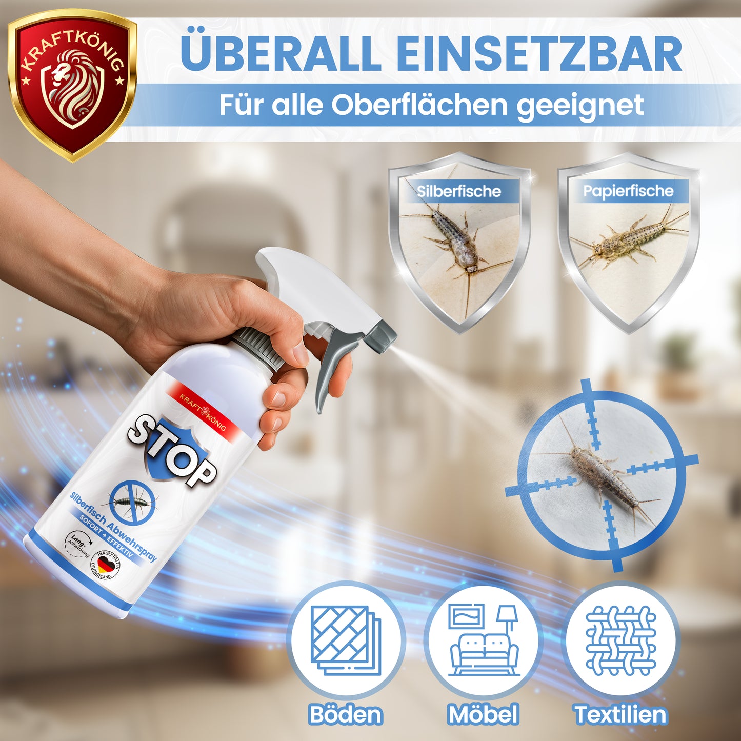 Silberfisch SET – Falle+Spray