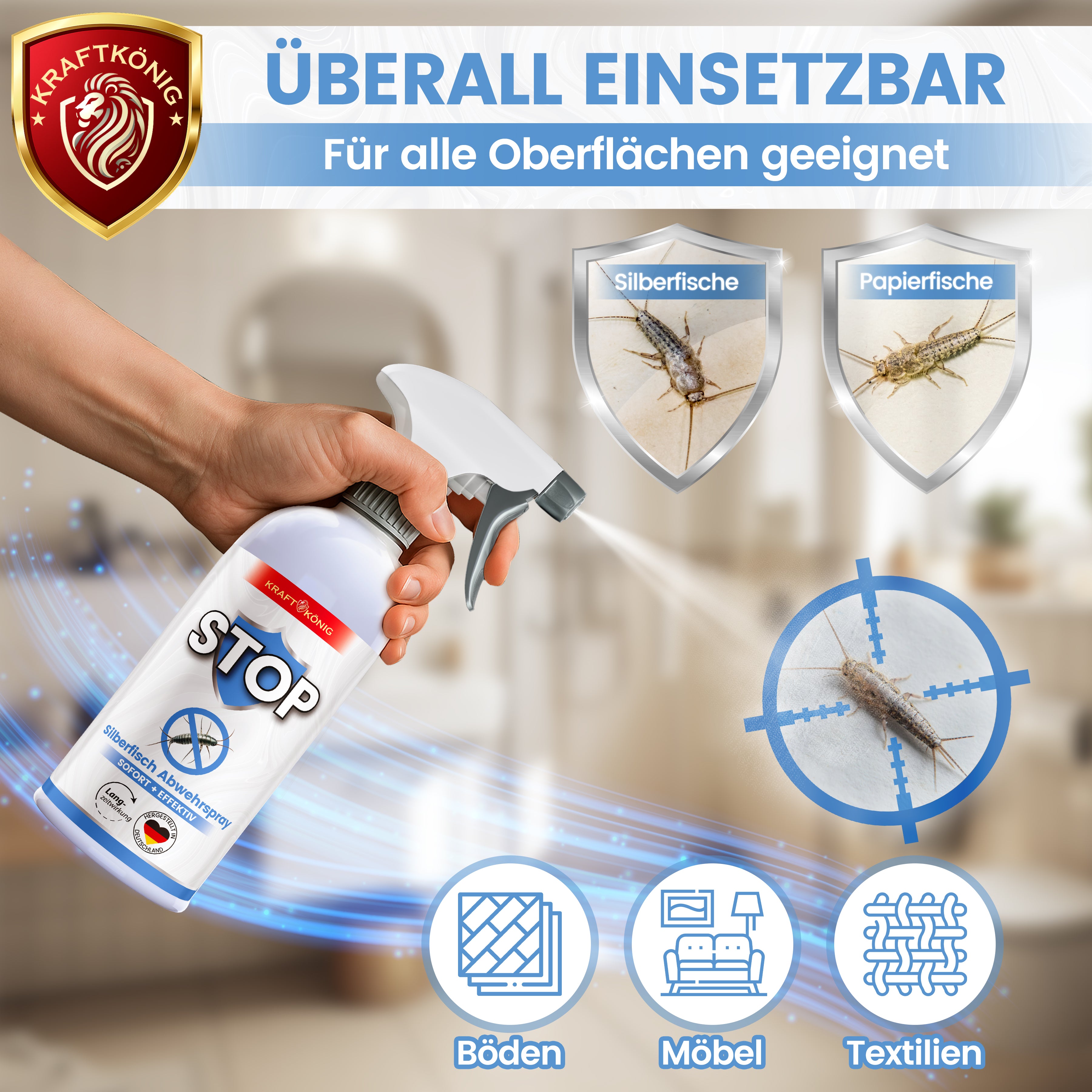 KRAFTKÖNIG Premium Silberfisch Spray – 500ml