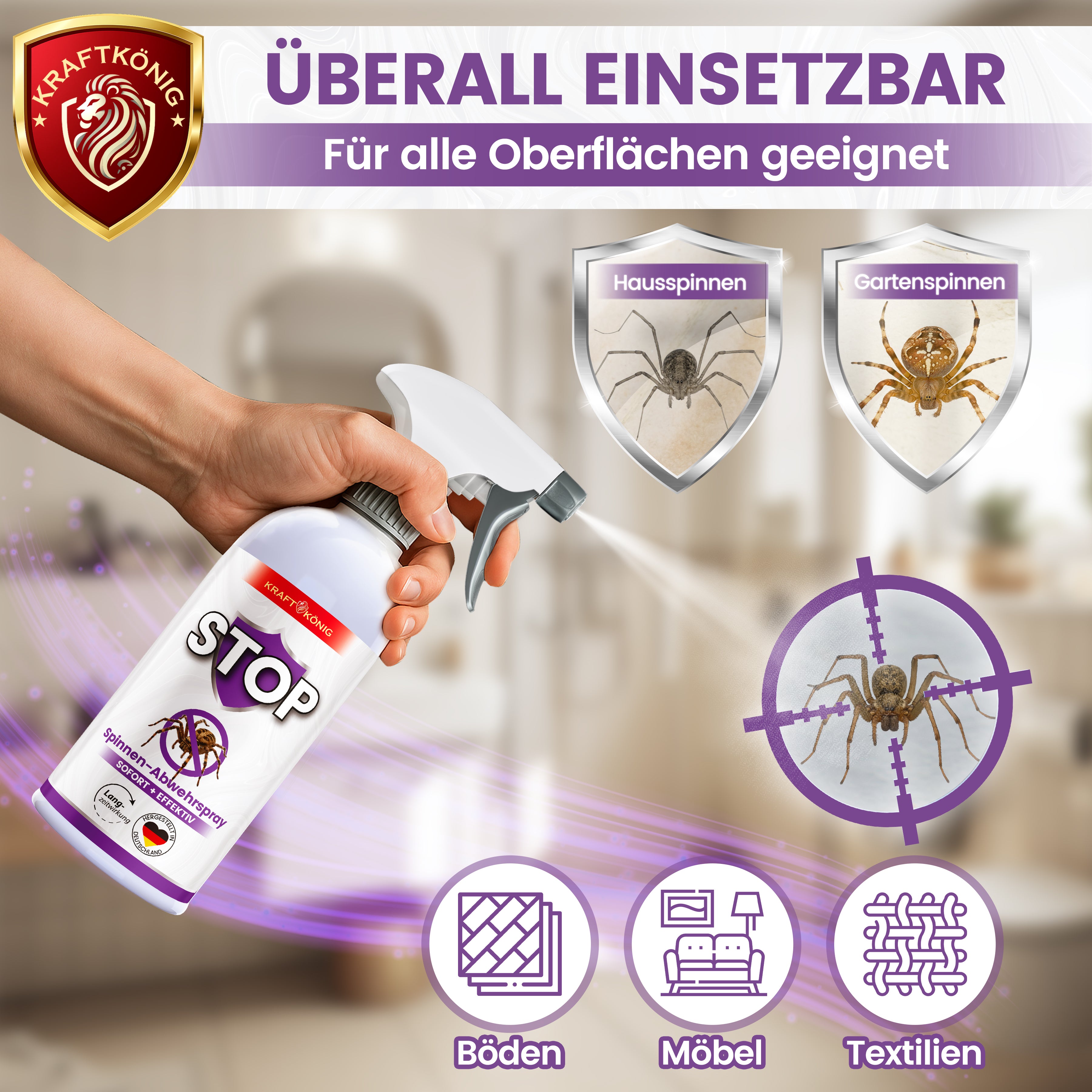KRAFTKÖNIG Premium Spinnenspray – 500ml
